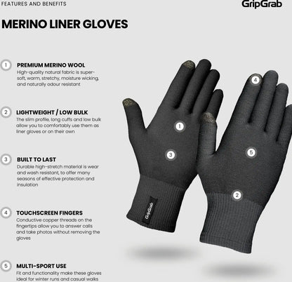 GripGrab Merino Wollen Liner Handschoenen Haaghoek